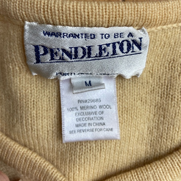 Vintage Pendleton Womens Cardigan Sweater Floral Bead Merino Wool Medium - Picture 7 of 7